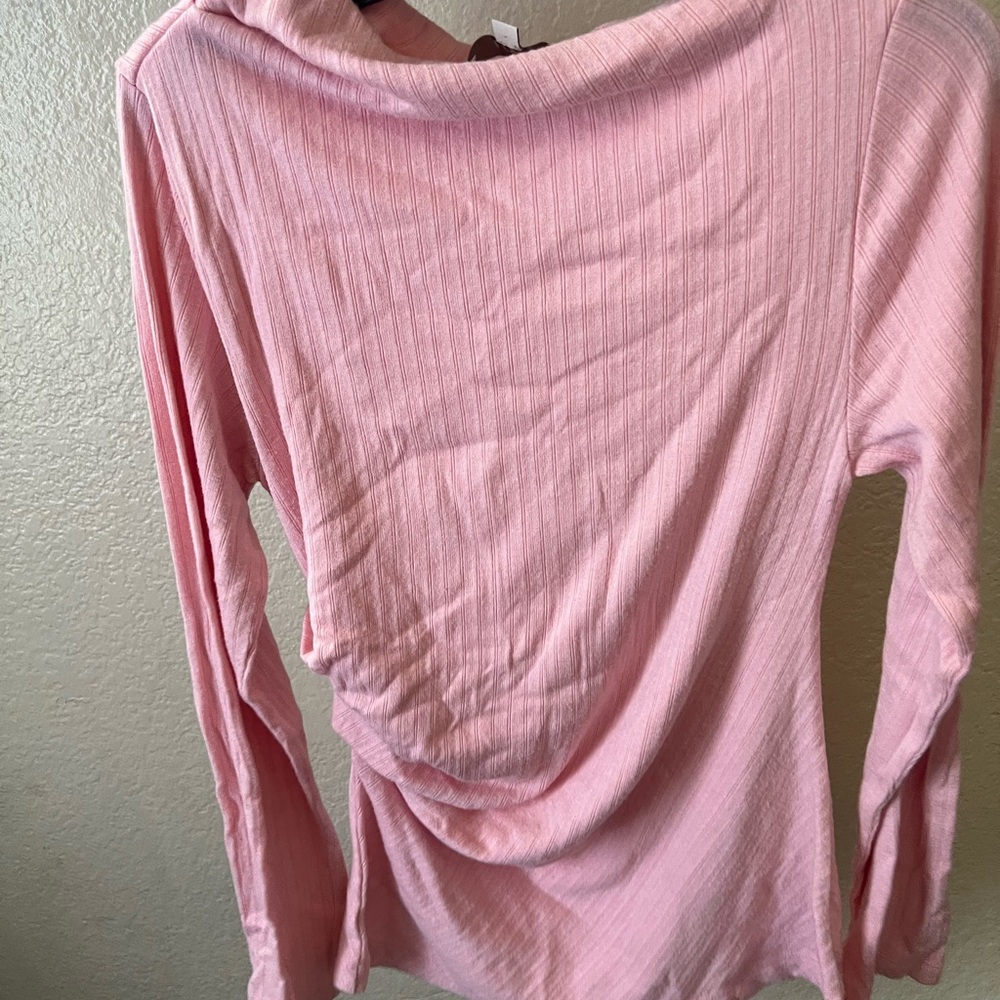 LOFT Soft Pink Ribbed Blouse